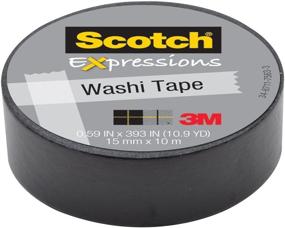 img 1 attached to 3M Black Washi Tape C314-BLK, 0.59-Inch x 393-Inch