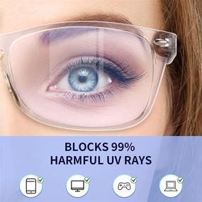 img 3 attached to 👓 UV Filter Computer Glasses for Women Men, Oversized Non Prescription Gaming Glasses, Blue Light Blockers Eyewear Small Face, Clear - Blue Light Blocking Glasses