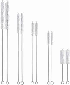 img 4 attached to 🧹 AFUUFA Multiple Size Straw Cleaner Brush Set - 12”, 10”, 9”, 8”, 5” – Pipe Tube Cleaner with Stainless Steel Handle