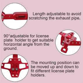 img 3 attached to 🏍️ OUMURS CNC регулируемый держатель номерного знака для мотоцикла с LED-фонарем - универсальное соответствие Yamaha Honda Suzuki Ducati BMW Kawasaki: комплект крепления крыльев
