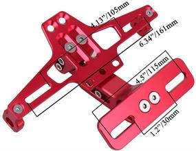 img 2 attached to 🏍️ OUMURS CNC регулируемый держатель номерного знака для мотоцикла с LED-фонарем - универсальное соответствие Yamaha Honda Suzuki Ducati BMW Kawasaki: комплект крепления крыльев