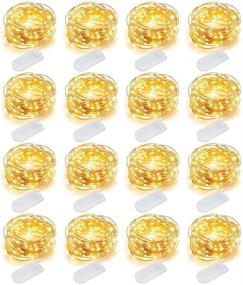 img 4 attached to 🌟 16 Pack Mumuxi Fairy Lights Battery Operated - 10ft 30 LED Mini String Lights | Waterproof Copper Wire Firefly Starry Lights for DIY Wedding Party Mason Jars Christmas Decorations | Warm White