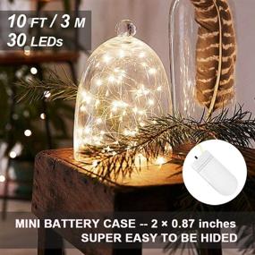 img 1 attached to 🌟 16 Pack Mumuxi Fairy Lights Battery Operated - 10ft 30 LED Mini String Lights | Waterproof Copper Wire Firefly Starry Lights for DIY Wedding Party Mason Jars Christmas Decorations | Warm White