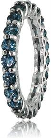 img 3 attached to 💎 Ice Gems Sterling Silver London Blue Topaz 3mm Round-Cut Eternity Band Ring: Timeless and Stunning!