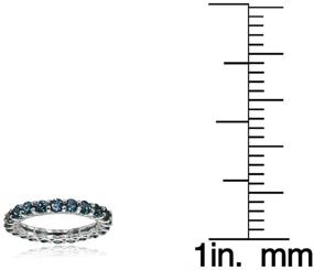 img 2 attached to 💎 Ice Gems Sterling Silver London Blue Topaz 3mm Round-Cut Eternity Band Ring: Timeless and Stunning!