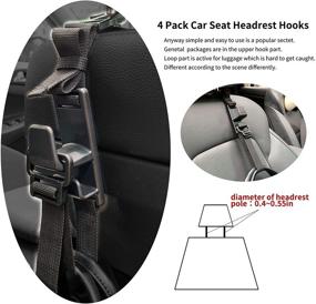 img 2 attached to 🚗 Teocenka 4-Pack Car Headrest Hooks - Universal Auto Vehicle Back Front Seat Hanger Holder Organizer for Handbags, Purses, Coats, and Grocery Bags