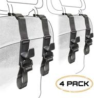 🚗 teocenka 4-pack car headrest hooks - universal auto vehicle back front seat hanger holder organizer for handbags, purses, coats, and grocery bags logo