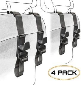 img 4 attached to 🚗 Teocenka 4-Pack Car Headrest Hooks - Universal Auto Vehicle Back Front Seat Hanger Holder Organizer for Handbags, Purses, Coats, and Grocery Bags