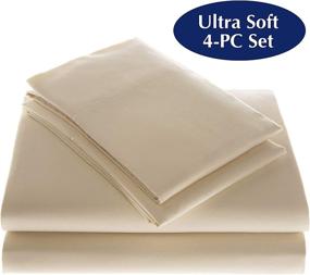 img 3 attached to 🛏️ Бежевый комплект простыней TL Care Home Ultra Soft Microfiber Queen Size, 4 предмета.