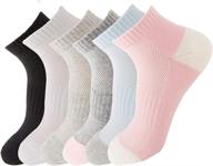 🧦 breathable mesh cotton ankle running sports socks – low cut short athletic terry sock for women and youth logo