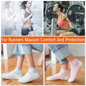 img 2 attached to 🧦 Breathable Mesh Cotton Ankle Running Sports Socks – Low Cut Short Athletic Terry Sock for Women and Youth