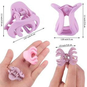 img 3 attached to 🦑 TOBATOBA 12 Pack Small Hair Claw Clips for Women and Girls, 1.57 Inch Matte Octopus Nonslip Hair Clips - Ideal for Thin/Medium Thick Hair