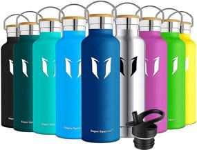 img 4 attached to 🚰 Super Sparrow Insulated Water Bottle with Straw Lid Kids - Find Your Perfect Size & Color in 12oz, 17oz, 25oz, 32oz - Reusable Stainless Steel Flask Thermos with Standard Mouth