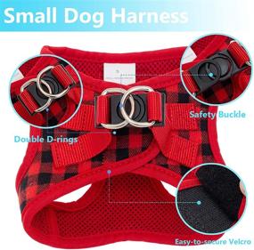 img 2 attached to 🐶 CHERPET Puppy Harness and Leash Set: Plaid Cute Adjustable Full Body Vest for Small Dogs - Escape Proof, Safety, No Pull Halter, Breathable Mesh, Easy Walk Outdoor, Comfort Fit for Kittens & Small Animals