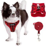 🐶 cherpet puppy harness and leash set: plaid cute adjustable full body vest for small dogs - escape proof, safety, no pull halter, breathable mesh, easy walk outdoor, comfort fit for kittens & small animals logo