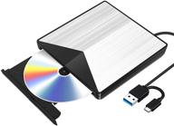 📀 high-speed external blu ray cd dvd drive with usb 3.0 and type c compatibility for macbook os windows 7 8 10 pc logo