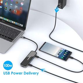 img 1 attached to 🔌 LENTION USB C Hub with 100W Power Delivery, 4K HDMI, USB 3.0 &amp; Type C Data Compatible with MacBook Pro 13/15/16 2021-2016, New Mac Air/Surface, Chromebook, More - Stable Driver Adapter (CB-CE35, Black)