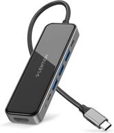 🔌 lention usb c hub with 100w power delivery, 4k hdmi, usb 3.0 &amp; type c data compatible with macbook pro 13/15/16 2021-2016, new mac air/surface, chromebook, more - stable driver adapter (cb-ce35, black) logo