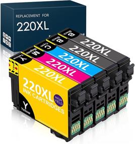 img 4 attached to 🖨️ High-Quality Remanufactured Ink Cartridge Replacement for Epson 220XL - 5 Packs, Compatible with WF-2760 WF-2750 WF-2630 WF-2650 WF-2660 Expression Home XP-420 XP-320 XP-424 Printer