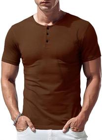 img 4 attached to Sleeve Henley Cotton Buttons Perfect Men's Clothing for Shirts