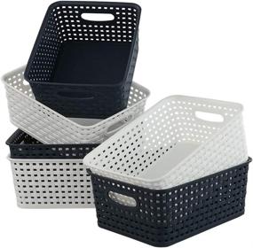 img 4 attached to 🧺 Ucake Plastic Storage Baskets 6-Pack – Ideal Weave Baskets for Effective Organization