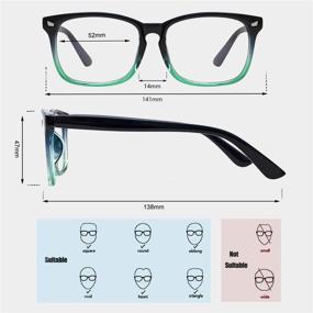 img 2 attached to 👓 Maxjuli Blue Light Blocking Glasses - Computer Reading/Gaming/TV/Phones Glasses for Women and Men (Blue Gradient Green)