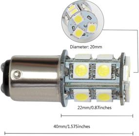 img 2 attached to 💡 2 пакета GRV Ba15d 1076 1142 высокой яркости автомобильной лампы LED, светлый белый, 13-5050SMD, 12V DC