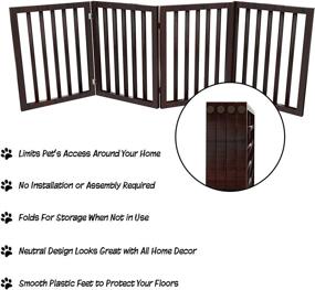 img 3 attached to 🐶 Wooden Freestanding Pet Gate by PETMAKER - Folding Fence for Doorways, Halls, Stairs & Home - Step Over Divider - Ideal for Dogs & Puppies