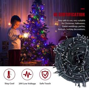 img 1 attached to 🎄 Multicolor Christmas String Lights - Indoor & Outdoor Fairy Lights, 8 Modes, 300 LED, 105FT for Christmas Tree & Party Decoration