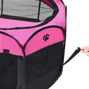 img 1 attached to 🐾 Portable Cat Dog Crate for Travel: Mile High Life Foldable Dog Case Tent with Water Resistant Shade Cover