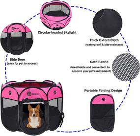 img 3 attached to 🐾 Portable Cat Dog Crate for Travel: Mile High Life Foldable Dog Case Tent with Water Resistant Shade Cover