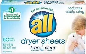 img 1 attached to 🌿 All-Natural Fabric Softener Dryer Sheets, Fragrance-Free, 80 Count (2-Pack)