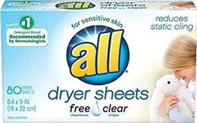 img 4 attached to 🌿 All-Natural Fabric Softener Dryer Sheets, Fragrance-Free, 80 Count (2-Pack)