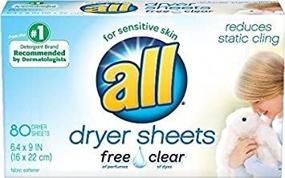 img 3 attached to 🌿 All-Natural Fabric Softener Dryer Sheets, Fragrance-Free, 80 Count (2-Pack)