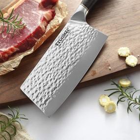 img 2 attached to 🔪 YTUOMZI 7 Inch Meat Cleaver: High Carbon Stainless Steel Kitchen Knife for Home Butchers and Restaurants