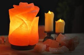 img 3 attached to 🌸 Exquisite Flower-Shape Himalayan Salt Lamp: Authentic and Hand-Carved, Sourced from Pakistan