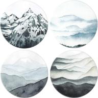 🌄 protect your surfaces in style with lahome mountain range coasters absorbent logo