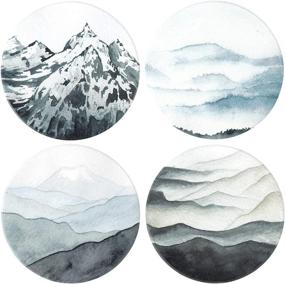 img 4 attached to 🌄 Protect Your Surfaces in Style with Lahome Mountain Range Coasters Absorbent