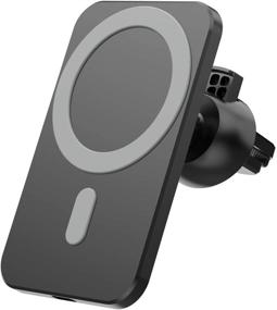 img 4 attached to 📱 15W Magnetic Wireless Car Charger Holder for iPhone 12 Pro Max Mini - Fast Charging Airvent Mount - Black