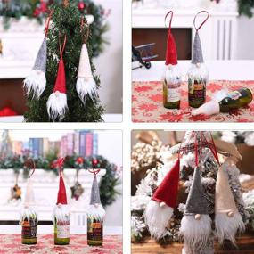 img 3 attached to 🎅 Set of 6 Christmas Gnomes Wine Bottle Covers – Decorative Home Table Decorations and Gifts for Christmas, Ideal Wine Bottle Toppers for Festive Christmas Decor