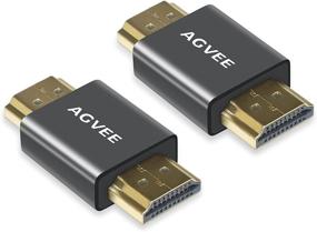 img 3 attached to 🔌 AGVEE [2 Pack] Адаптер HDMI (мужской - мужской) - коннектор расширенного разрешения 4k@60HZ для потоковых устройств, игровых консолей и ПК - серый