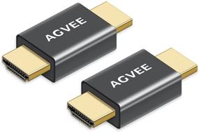 img 4 attached to 🔌 AGVEE [2 Pack] Адаптер HDMI (мужской - мужской) - коннектор расширенного разрешения 4k@60HZ для потоковых устройств, игровых консолей и ПК - серый