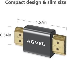 img 2 attached to 🔌 AGVEE [2 Pack] Адаптер HDMI (мужской - мужской) - коннектор расширенного разрешения 4k@60HZ для потоковых устройств, игровых консолей и ПК - серый