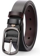 👗 jasgood women's leather reversible belt - versatile belt for jeans, dress pants, and casual outfits with solid buckle - ideal for girls and ladies logo