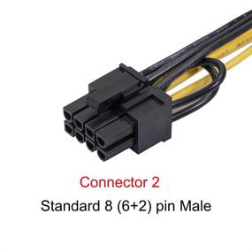 img 2 attached to (6 Pack) 6 Pin Male to 8 Pin (6+2) Male PCIe Adapter Power Cable - 11.8 Inch PCI Express Extension Cable