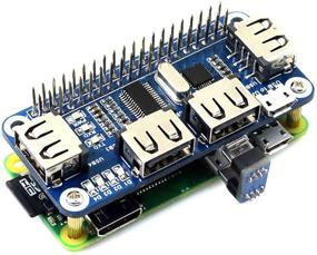 img 1 attached to 🔌 Raspberry Pi USB HUB HAT - 4 Порта, Совместим с Raspberry Pi 4B/3B+/3B/2B/B+/A+/Zero/Zero W, Поддержка USB2.0/1.1, Встроенный USB к UART, Многофункциональные индикаторы