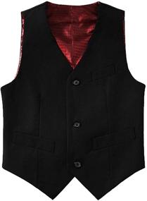 img 1 attached to 👔 Burgundy Wedding Outfit for Toddlers: Elegant Dresswear for Boys' Clothing+