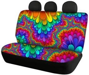 img 2 attached to Bright Colored Dog Car Backseat Covers: Non-Slip Soft Seat Cushion for Dogs, Pets, Kids - Bench Protective Auto Seat Covers - Tie Dye Design