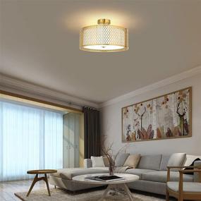 img 1 attached to 💡 Luburs Semi Flush Mount Ceiling Light Fixture with E26 Base - Modern Chandelier for Bedroom, Kitchen, Bathroom, Hallway, Stairwell (Gold)