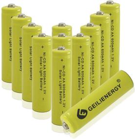 img 4 attached to 🔋 High-powered GEILIENERGY Solar Light AA Ni-CD 600mAh Rechargeable Batteries - Pack of 12